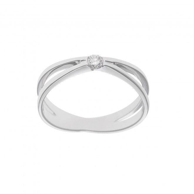 ANILLO E ORO BLANCO Y BRILLANTE 0.10CT